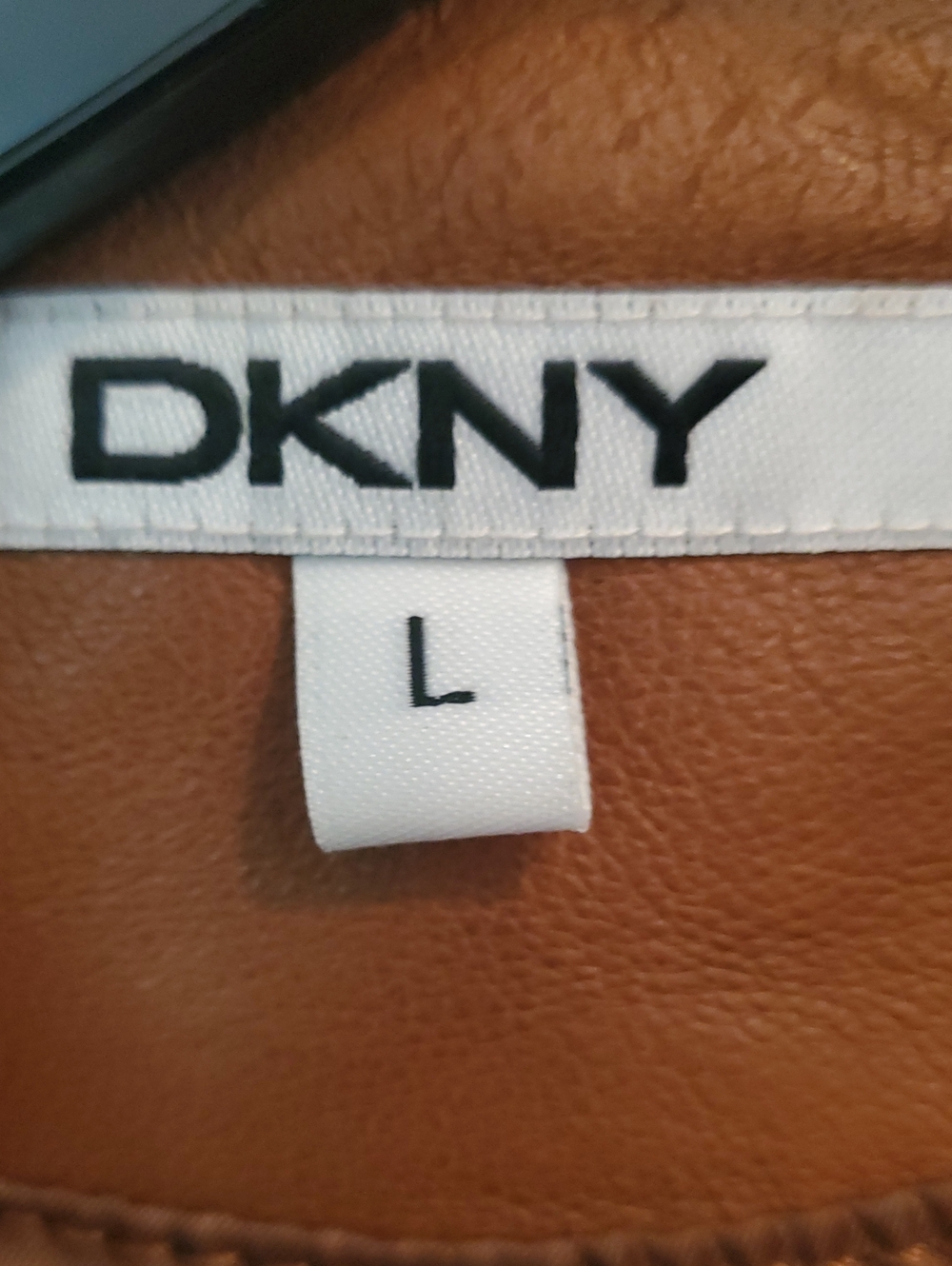 DKNY Leather Women's Quilted Shoulder Jacket - Tan - Picture 3 of 5